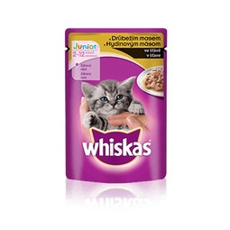 WHISKAS® kapsička Junior s hydinovým v šťave 100g image