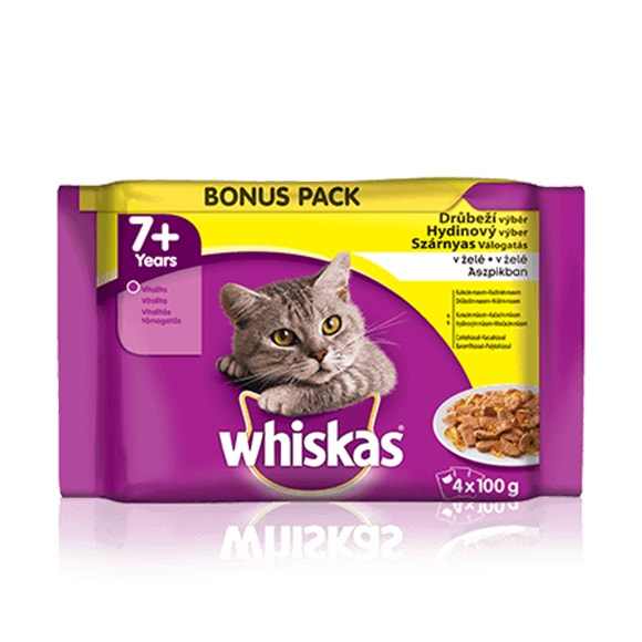 image large_whiskas-kapsicka-7-hydinovy-vyber-v-zele-4-x-100g-636354424155481001